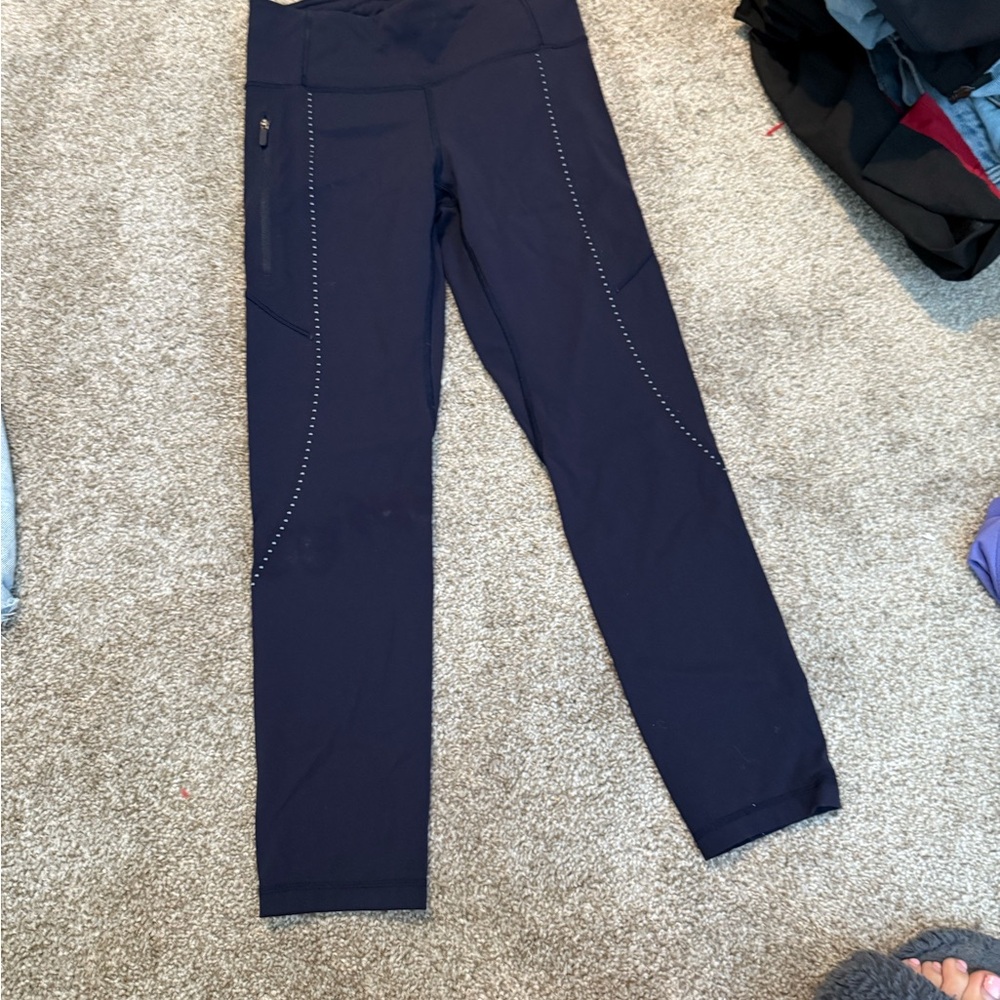Black Leggings with White Dotted Design